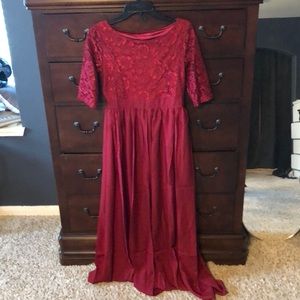 NWOT deep red formal dress.